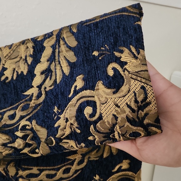 Elegant Tapestry Gold and Blue Women's Jacket XL Glam Formal Party Church - Picture 4 of 10